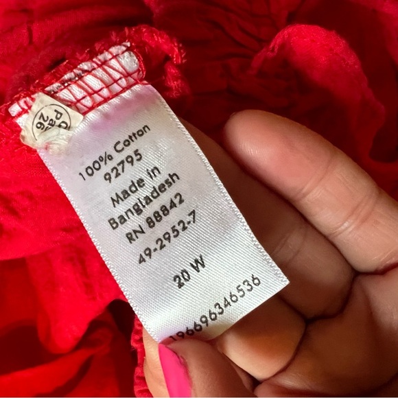 100% cotton Woman Within Vibrant Red Textured Pants size 20W (SKU P203) - Picture 5 of 11